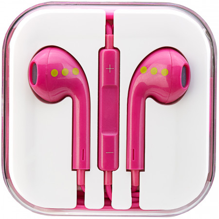 Casti Audio In-ear Cu Microfon Si Control Volum, Mufa Jack 3.5, Roz