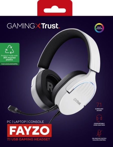 Casti Trust GXT 490P Fayzo cu fir, alb - Img 14