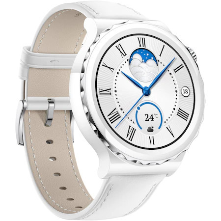 Ceas smartwatch Huawei Watch GT 3 PRO, Leather Strap, White - Img 6