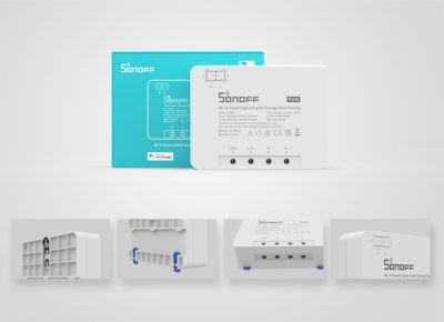 Comutator inteligent de releu WiFi Sonoff POWR3 de mare capacitate (25A / 5500W), cu contor de putere și protecție la suprasarcină - Img 2