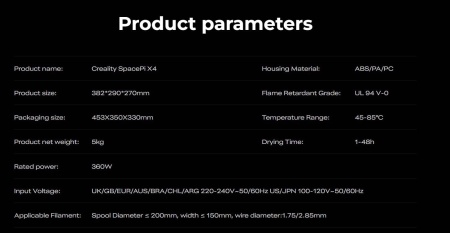 CREALITY 3D SPACE PI X4 FILAMENT DRYER - Img 4
