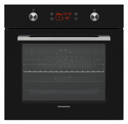 Cuptor incorporabil Heinner HBO-V6510GCDRC-GBK, 69 L, 10 functii, Multifunctional, Grill, Ventilatie, Blocare display, Timer, Display touch, Functie dezghetare, Pereti catalitici, Butoane pop-up, Clasa A, Sticla neagra