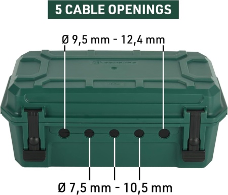 Cutie de Protecție Etanșă pentru Conexiuni Electrice de Exterior Electraline 300183, Grad de Protecție IP54, 5 Presetupe / Ieșiri Cablu, Dimensiuni 320 x 180 x 126 mm, Rezistentă la Intemperii - Img 3