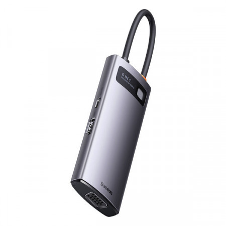 Docking Station HUB 6 in 1 USB Type C - 1 x HDMI / 3 x USB 3.2 Gen. 1/1 x Power Delivery / 1 x VGA gray (WKWG030013) - Img 7