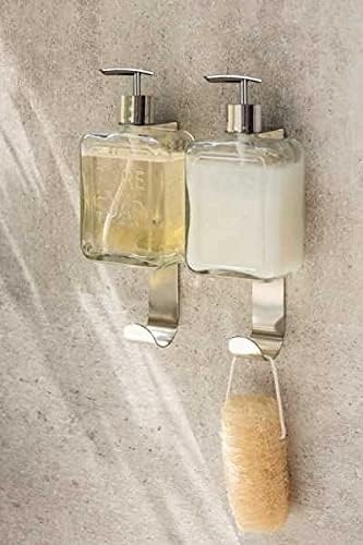 Dozator Reîncărcabil de Săpun Lichid din Sticlă Masivă 550 ml, Formă Cubică cu Muchii Verticale, Pompă Neagră Mată, Inscripție Pure Soap, pentru Baie și Bucătărie - Img 5