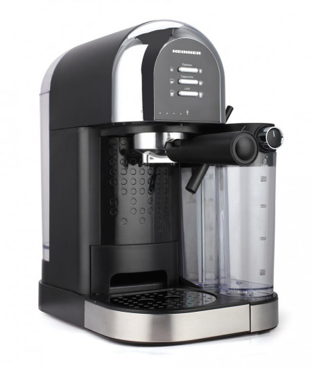 Espressor manual Heinner Coffee Dreamer HEM-DL1470BK, 1230-1470W, 20bar, , dispozitiv spumare lapte, rezervor detasabil lapte 500ml, rezervor apa 1.7L, 6 tipuri de bauturi, Negru