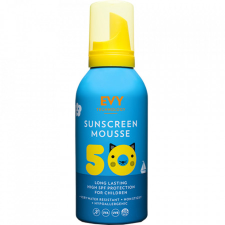 EVY TECHNOLOGY Sunscreen Mousse Crema de fata si corp spuma cu SPF 50 Copii 150 ml