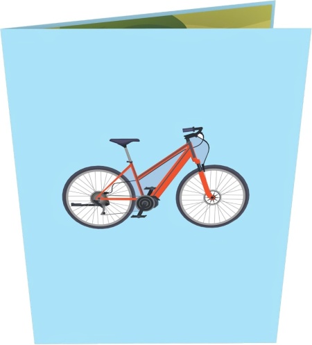 Felicitare 3D Pop-Up MOKIO – Ciclism Montan / Mountain Bike, Card Cadou cu Efect Surpriză, Dimensiune 20 x 15 cm, Include Plic Asortat - Img 4