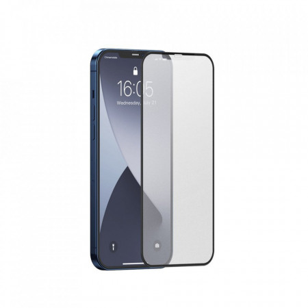 Folie de protectie Baseus 2x sticla mata 0,25 mm cu cadru pentru intregul ecran iPhone 12 mini Negru (SGAPIPH54N-KM01) - Img 2
