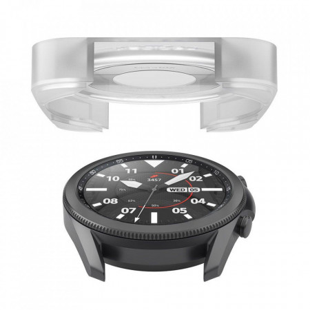 Folie sticla transparenta cu sistem de montare Spigen GLAS.tR EZ FIT Samsung Galaxy Watch 3 (45mm) 2-Pack - Img 8