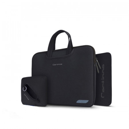 Geantă pentru laptop 15,4 + husa pentru încărcător și mouse pad Cartinoe Breath Series Black