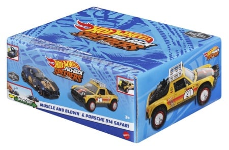 HOT WHEELS SET 2 MASINUTE METALICE PULL BACK MUSCLE AND BLOWN SI PORSCHE 914 SAFARI 1:43 - Img 2
