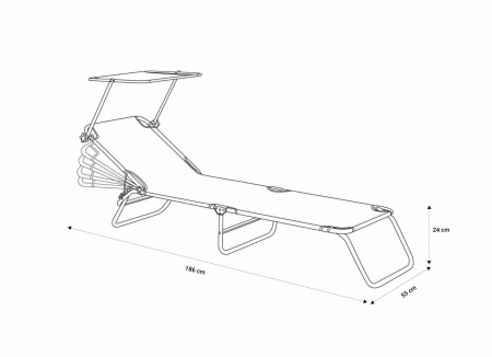 HR SEZLONG CU PARASOLAR 186X55X24 GRI - Img 6