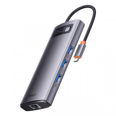 HUB 7 in 1 USB Type C Docking Station - 2 x HDMI / 3 x USB 3.2 Gen. 1/1 x Power Delivery / 1 x RJ-45 Ethernet Gray (WKWG040113) - Img 2