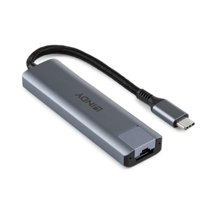 Hub Lindy USB3.2 Gigabit Ethernet, gri - Img 6