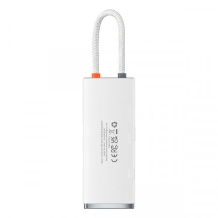 HUB multifunctional din seria Baseus Lite USB tip C - 2 x USB 3.0 / USB tip C PD / HDMI 1,4 / SD / TF alb (WKQX050102) - Img 7