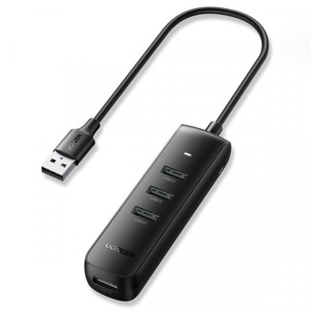 HUB USB 4-în-1 Ugreen - 4x USB tip A 3.0 PD DC 12V 0.25m negru (CM416 10915)