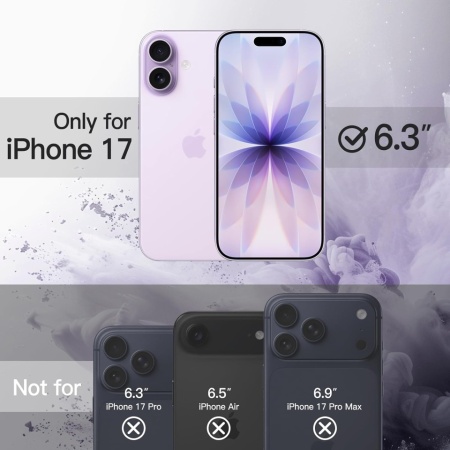 Husă de Protecție JETech pentru iPhone 17 (6.3"), Spate Transparent și Ramă Mată Lavandă (Solid Lavender) - Img 6