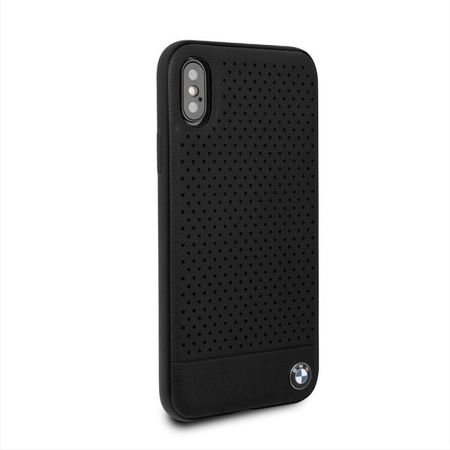 Husa telefon din piele ecologica , perforata , tip bumper , Bmw pentru Apple iPhone X/Xs , neagra - Img 3