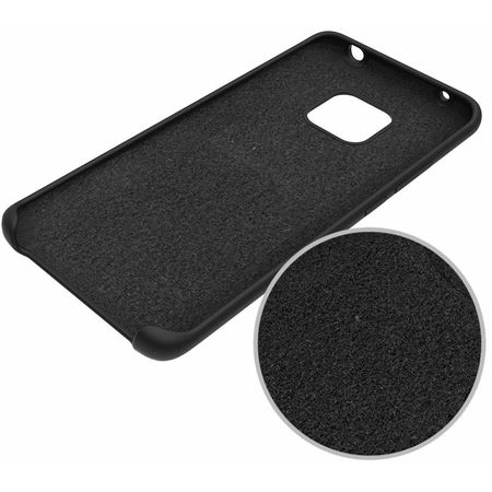 Husa telefon din silicon flexibil cu interior din material microfibra impotriva zgarieturilor , Gema Mixt pentru Huawei Mate 20 , negru - Img 3