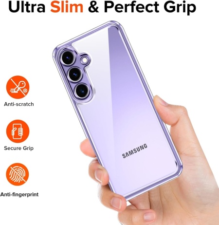 Husă Transparentă TYPEC Anti-Yellow cu Protecție Militară și Cameră + Set 2 Folii din Sticlă Securizată pentru Samsung Galaxy S24 5G - Img 2