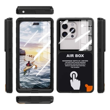 Husa Universala Waterproof pentru Telefon max. 6.9inch, ShellBox, AirBox, Neagra - Img 3
