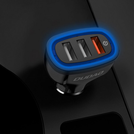 Incarcator auto DUDAO QuickCharge 3.0 3x USB 2.4A 18W - negru - Img 8