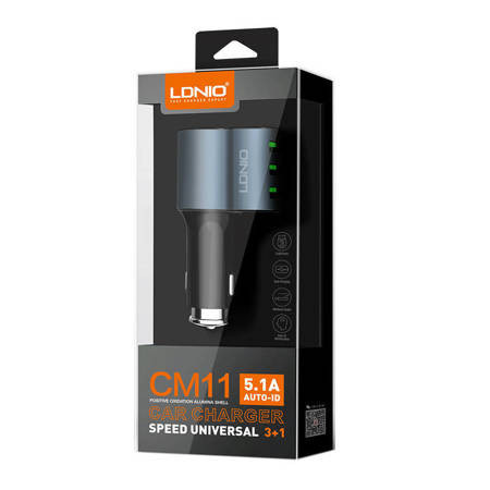 Incarcator auto LDNIO CM11 3x USB, 25W (negru) - Img 2