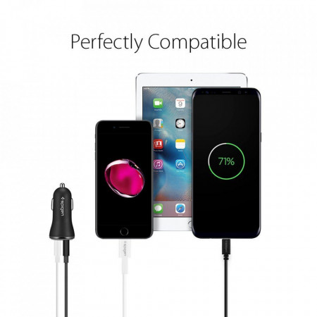 Incarcator auto Spigen F27QC cu doua porturi si functie QuickCharge 3.0 - Img 7