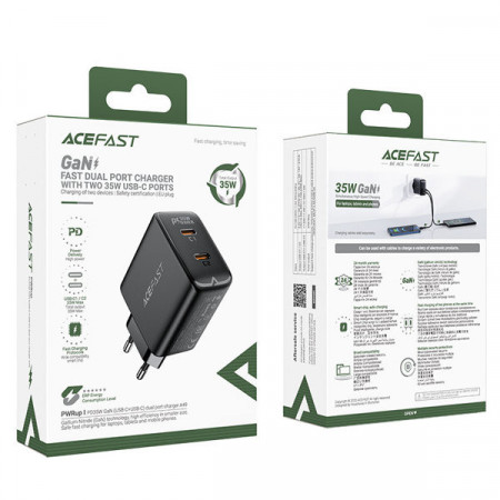 Incarcator rapid GaN 35W PD 2x USB C Acefast A49 - negru - Img 4