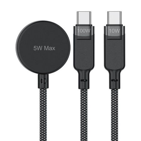 Incarcator Wireless Acefast 4in1 pentru Apple Watch Series, USB-C, Negru - Img 4