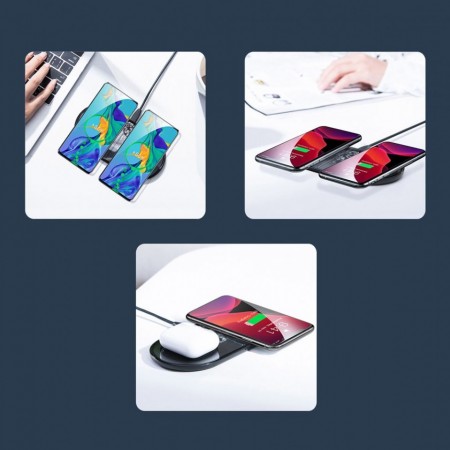Incarcator wireless pentru smartphone-uri si AirPods , Baseus 18W transparent (WXJK-A01) - Img 3