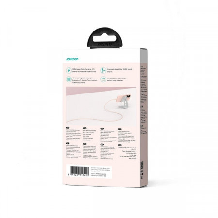Joyroom Multi-Color Series SA34-AC6 Cablu USB-A / USB-C 100W Transfer rapid 1m - Roz - Img 3
