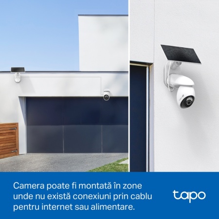 Kit camera de supraveghere Wireles cu panou solar TP-Link Tapo C660 KIT cu Pan/Tilt 360 grade, 8MP, 4K, 3840x2160, Starlight Color Night Vision, Detectie AI, baterie 10000mAh, Two-Way Audio, IP65 - Img 6