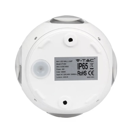 LAMPA LED PERETE 4W IP65 3000K ALB CALD - Img 4