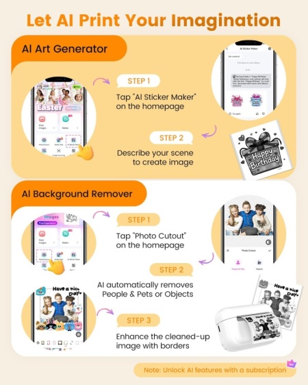 Mini Imprimantă Termică Portabilă Memoking Q02E pentru Autocolante și Notițe, Conectivitate Bluetooth, Funcții AI, Compatibilă cu Hârtie Termică și Stickere Color/Transparente, Ideală pentru Școală, Birou și DIY - Img 3