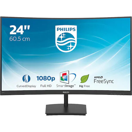Monitor curbat LED VA Philips 23.6", Ful HD, HDMI, FreeSync, Vesa, Negru