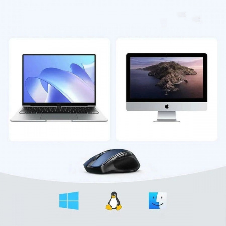 Mouse optic wireless Ugreen MU006 USB 2.4GHz / Bluetooth 5.0 4000 DPI - albastru - Img 8