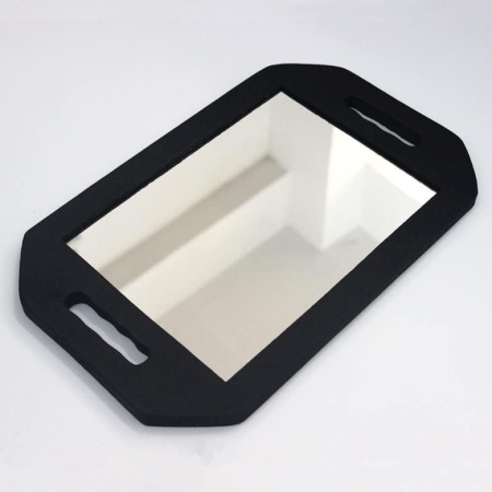 Oglindă Profesională pentru Frizerie și Coafor, cu 2 Mânere Laterale, Ramă din Spumă Protectoare, 41 × 25 cm, Neagră, pentru Salon și Uz Personal - Img 4