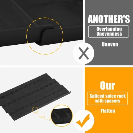 Organizator Modular Extensibil pentru Sertar de Condimente Famhap (24 Piese, Culoare Neagră), Potrivit pentru Sertare cu Lățime între 5 și 120 cm - Img 5