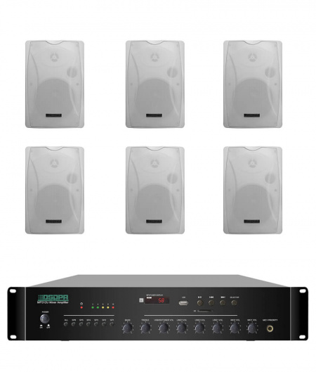 Pachet Sonorizare 120W de perete, FM+USB, DSPPA MP212U+6xDSP8062 - Img 2