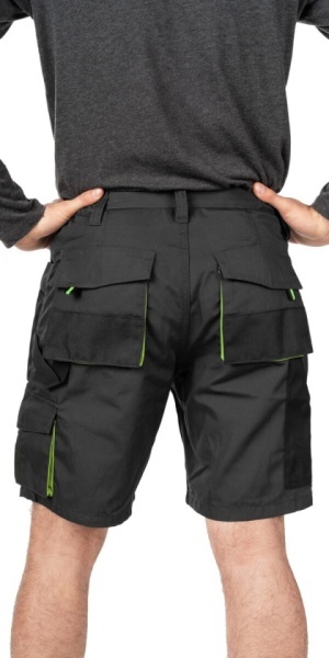 Pantaloni scurți de lucru MAZALAT Workwear, buzunare multiple multifuncționale, material rezistent la uzură, Gri / Verde, mărimea XL - Img 2