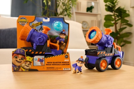 PATRULA CATELUSILOR RUBBLE SI ECHIPA SET FIGURINA SI VEHICUL MEGA BLASTER - Img 2