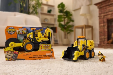 PATRULA CATELUSILOR RUBBLE SI ECHIPA VEHICUL BULDOZER CU MOTOR DUBLU - Img 3