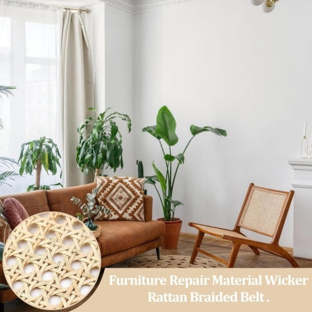 Plasă Ratan Sintetic Împletitură Vieneză (Rattan Webbing) 40 x 100 cm, Rezistentă la Apă din Polietilenă (PE), Model Fagure pentru Recondiționare Scaune, Mobilier și Proiecte DIY - Img 7