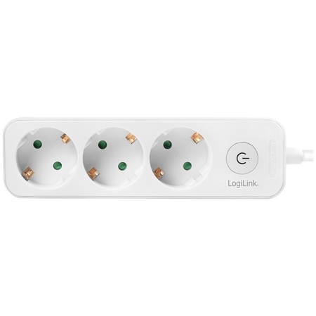 PRELUNGITOR LOGILINK, Schuko x 3, cablu 3G 1.5mm2, 230 V/16 A, 50 Hz, max. 3600 W, buton intrerupator iluminat, IP20, 1.5m, alb "LPS244" - Img 8