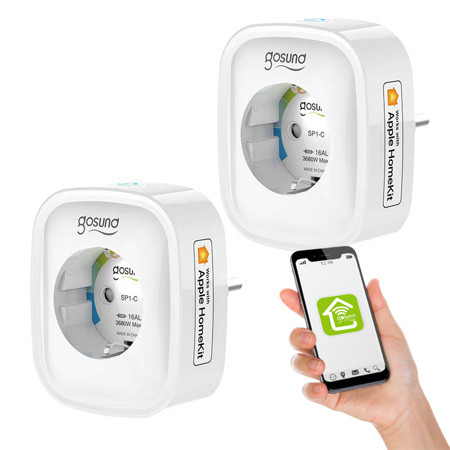 Priza inteligenta WiFi Gosund SP1-C (pachet de 2) (HomeKit)