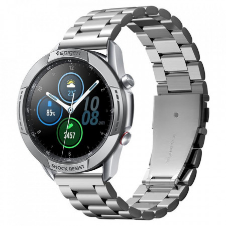 Protectie din aluminiu Spigen Chrono Shield silver pentru Samsung Galaxy Watch 3 45mm negru - Img 2