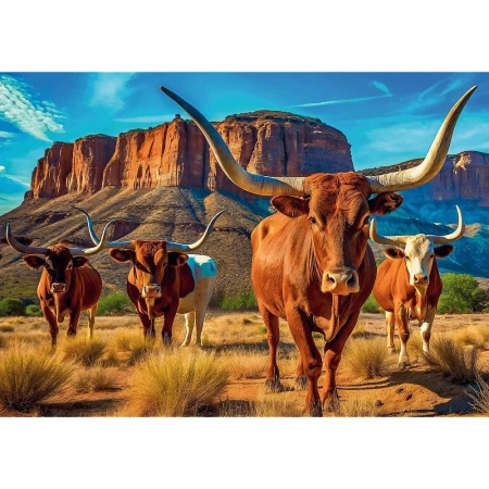 PUZZLE TREFL 1000 COLECTIA SUA LONGHORNS POSTER INCLUS - Img 2