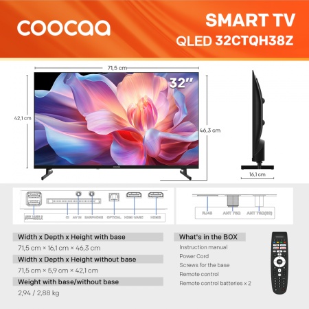 QLED TV HD 32"(80cm) Coocaa 32CTQH38Z - Img 4